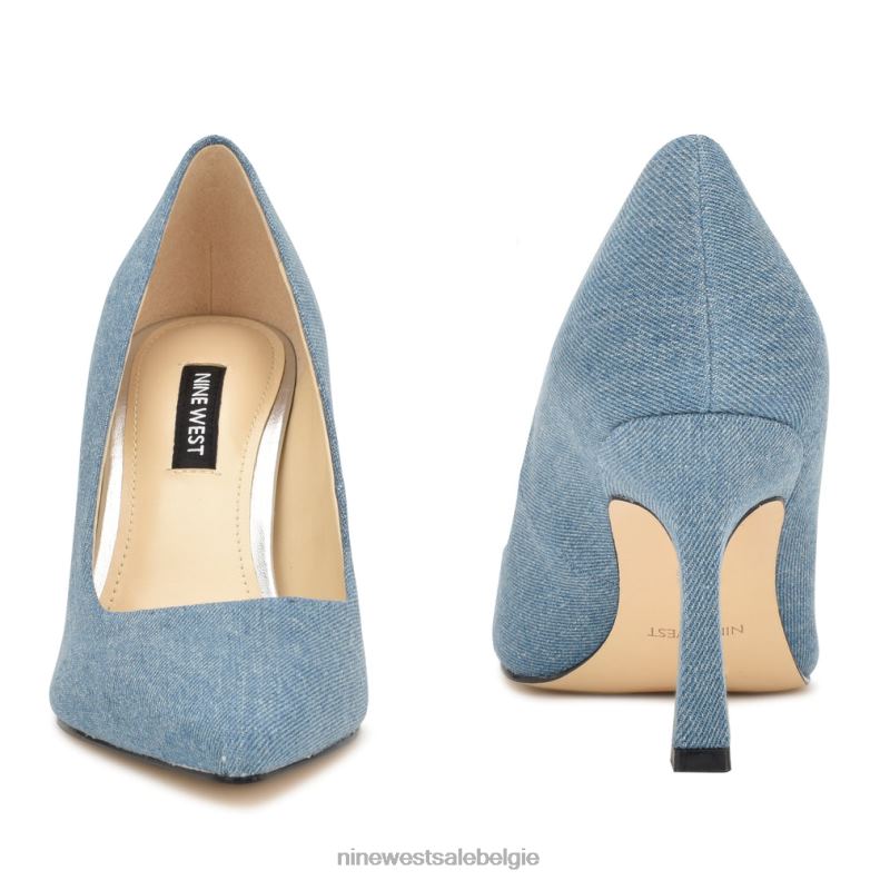 Nine West L48XT869 blauwe denim soorten puntige teenpumps