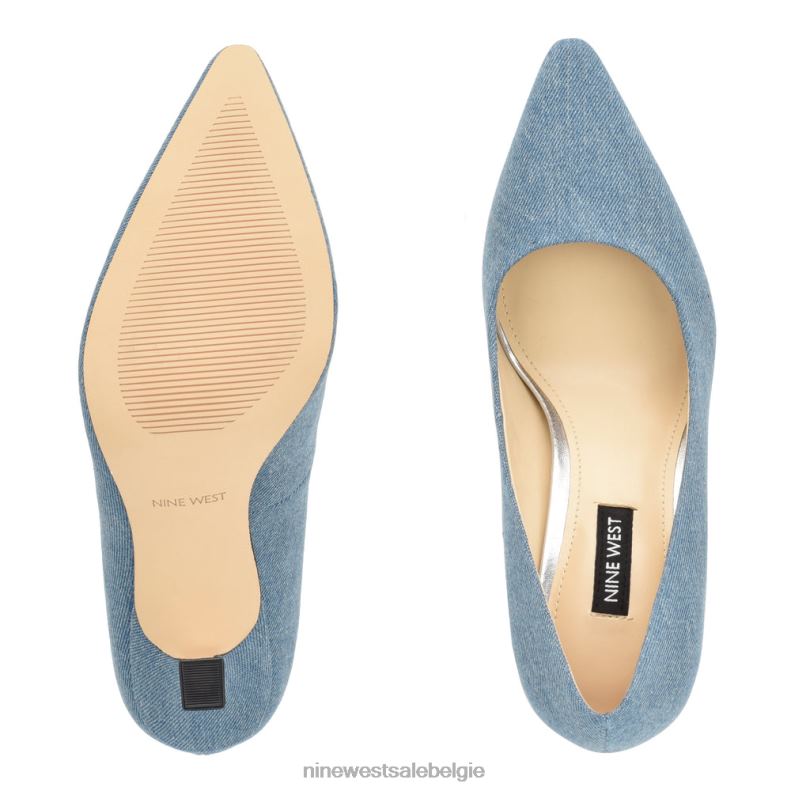 Nine West L48XT869 blauwe denim soorten puntige teenpumps