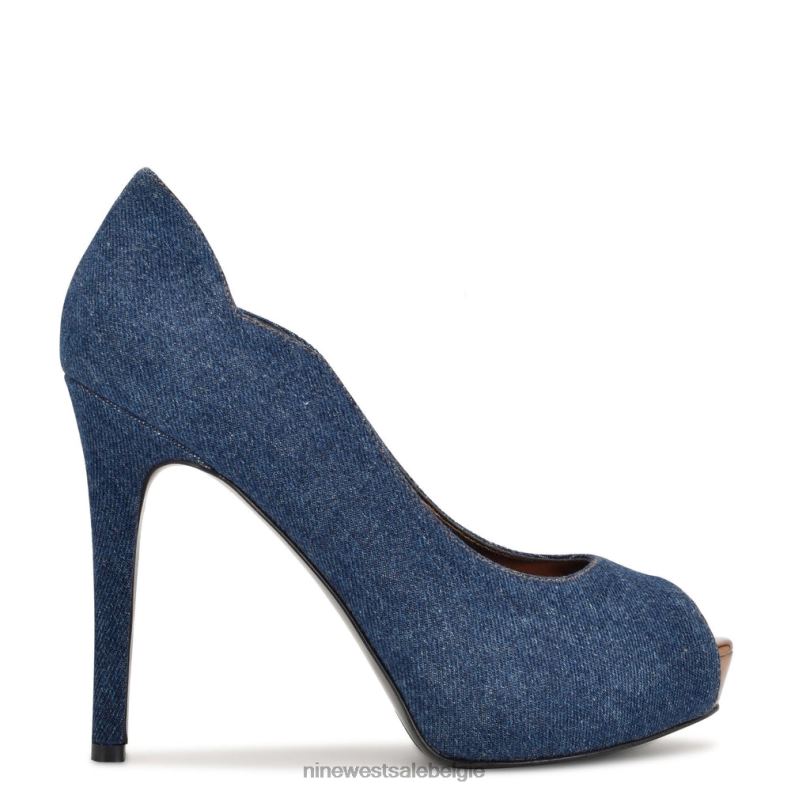 Nine West L48XT873 denim Hilare peeptoe-pumps