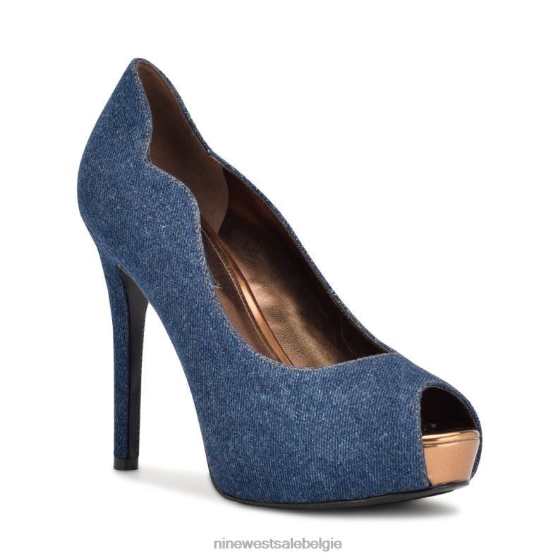 Nine West L48XT873 denim Hilare peeptoe-pumps