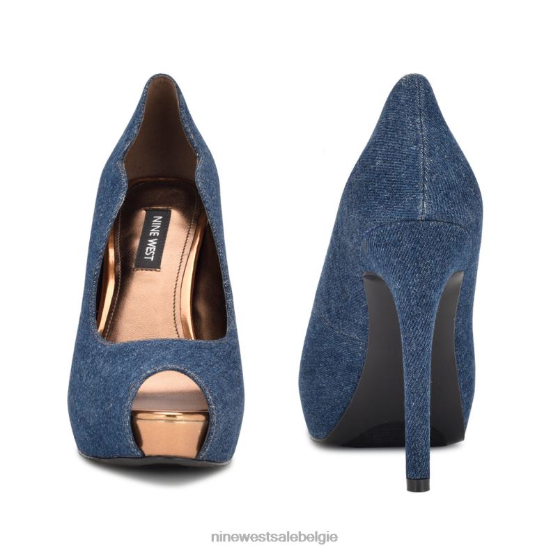 Nine West L48XT873 denim Hilare peeptoe-pumps