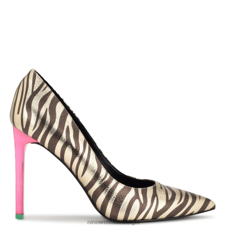 Nine West L48XT888 platino zebraprint Tatiana pumps met puntige neus