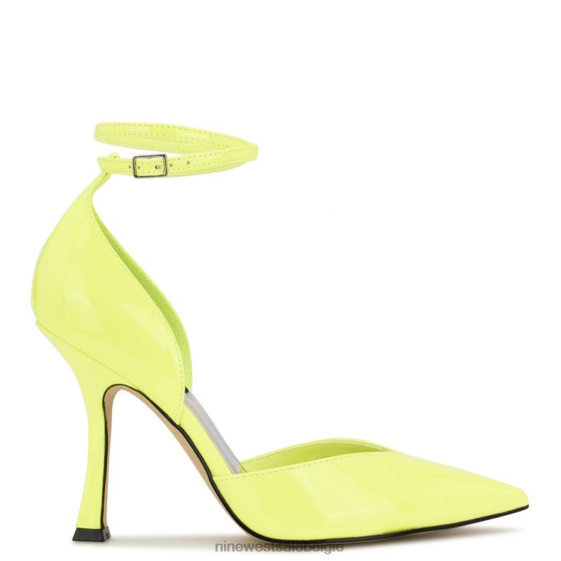 Nine West L48XT893 neongroen patent Frends d'orsay pumps met enkelbandje