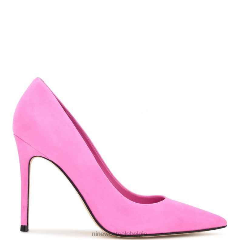 Nine West L48XT895 magenta suède frisse pumps met puntige neus