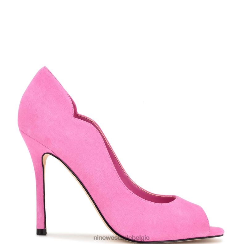 Nine West L48XT898 roze suède Kelyan pumps met peep toe