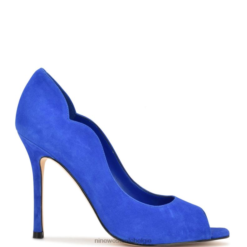 Nine West L48XT899 middenblauw suède Kelyan pumps met peep toe