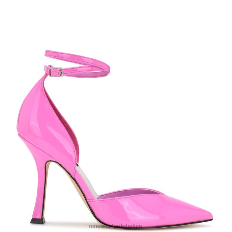 Nine West L48XT900 roze patent Frends d'orsay pumps met enkelbandje