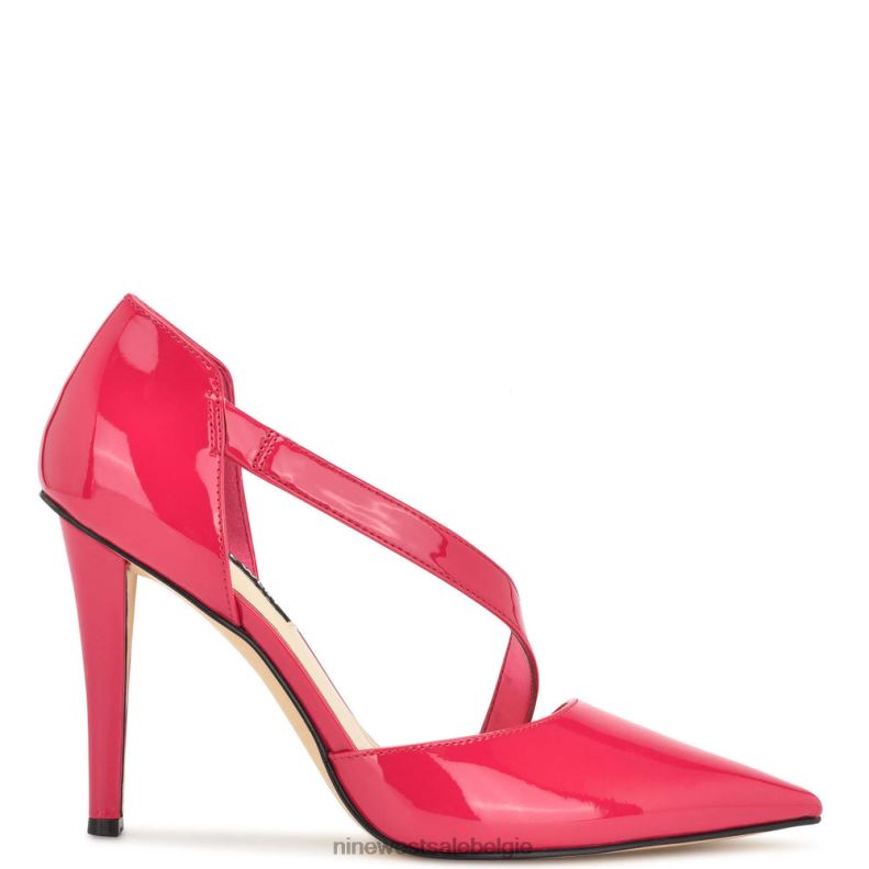 Nine West L48XT904 magenta patent Flier pumps met puntige neus