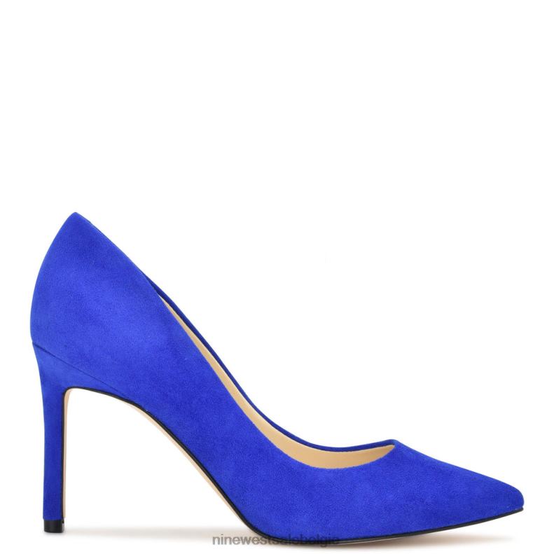 Nine West L48XT911 middenblauw suède Ezra pumps met puntige neus