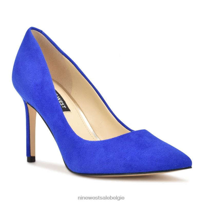 Nine West L48XT911 middenblauw suède Ezra pumps met puntige neus