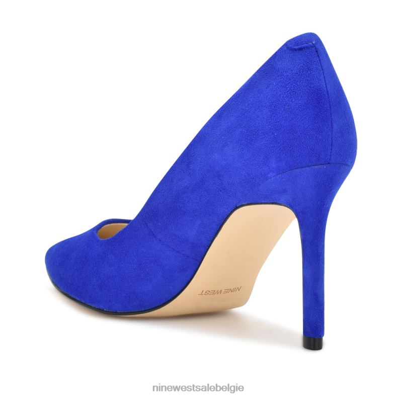 Nine West L48XT911 middenblauw suède Ezra pumps met puntige neus