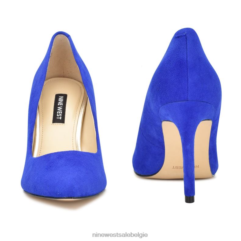 Nine West L48XT911 middenblauw suède Ezra pumps met puntige neus