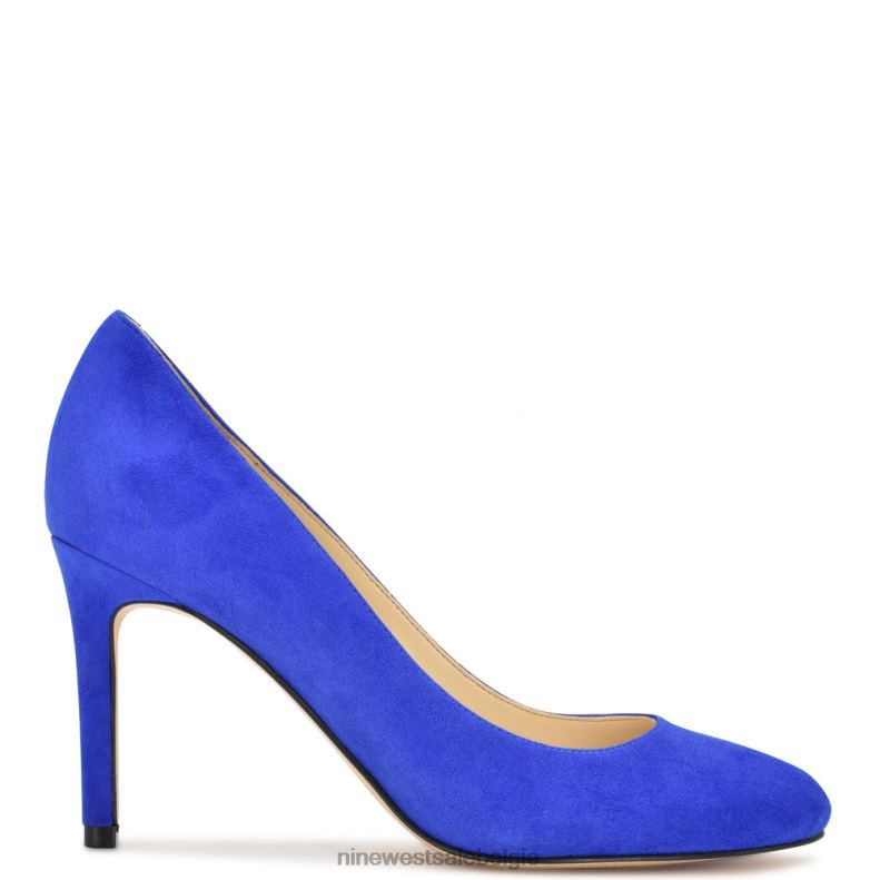 Nine West L48XT915 middenblauw suède Dylan pumps met ronde neus