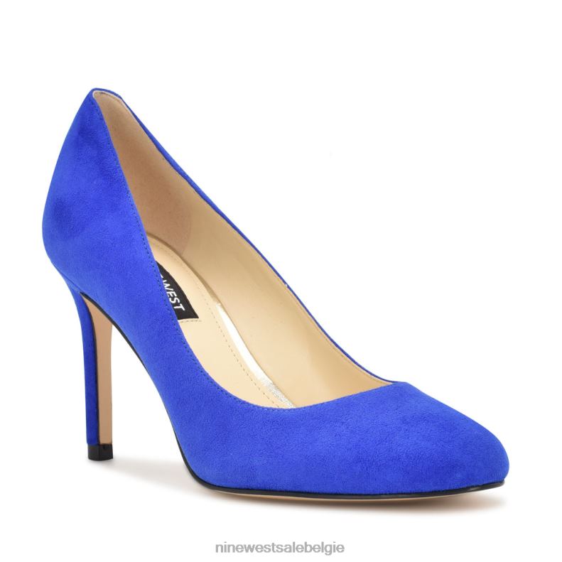 Nine West L48XT915 middenblauw suède Dylan pumps met ronde neus