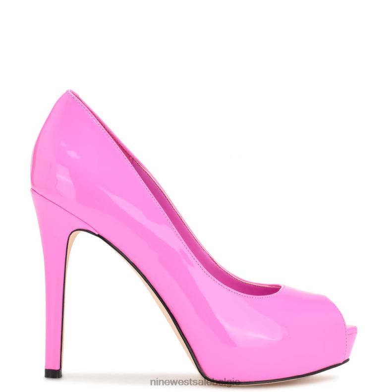 Nine West L48XT917 roze patent Hethr platform peep toe pumps