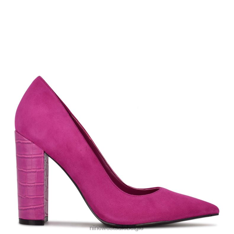 Nine West L48XT935 roze suède/reliëf croco powerdress-pumps