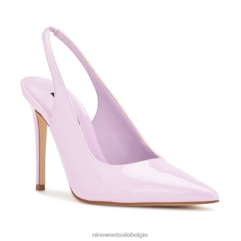 Nine West L48XT1085 paars patent Slingback pumps met puntige neus en veren