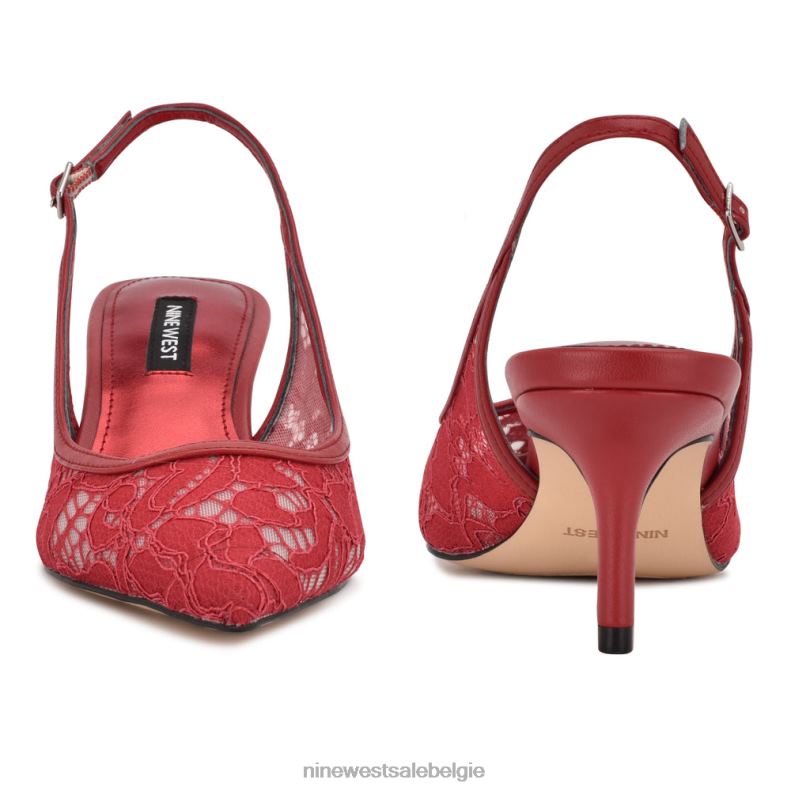 Nine West L48XT1091 rood kant Arena slingback hakken