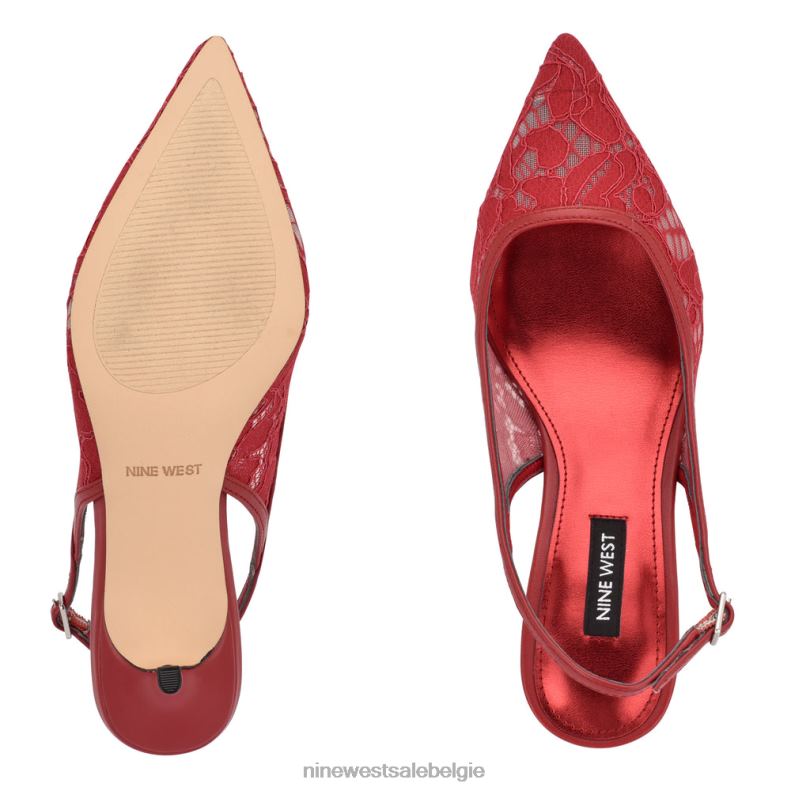 Nine West L48XT1091 rood kant Arena slingback hakken