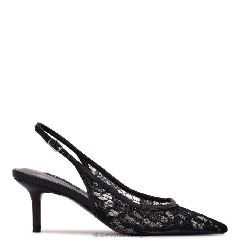 Nine West L48XT1093 zwart kant Arena slingback hakken