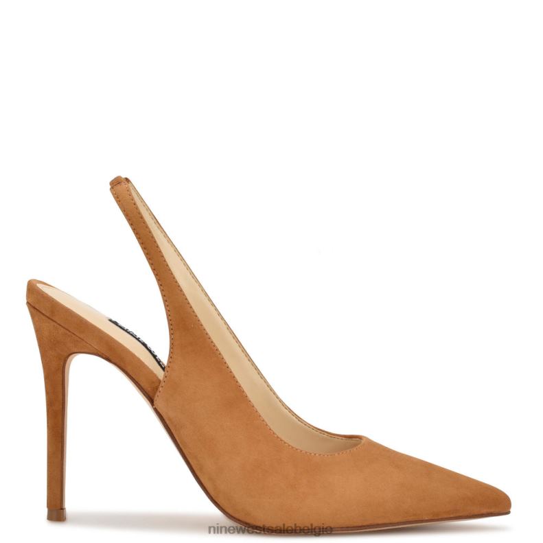 Nine West L48XT1101 donker natuurlijk suède Slingback pumps met puntige neus en veren