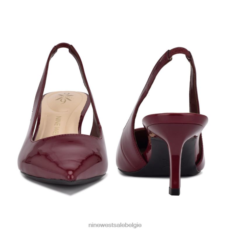 Nine West L48XT1106 pruim patent Kately 9x9 slingback-pompen