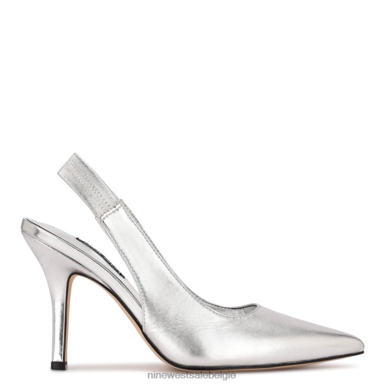 Nine West L48XT1115 zilver ciser slingback pumps