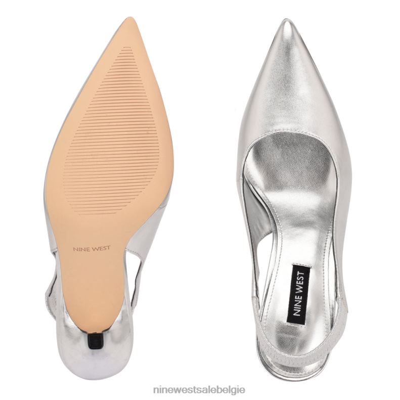 Nine West L48XT1115 zilver ciser slingback pumps