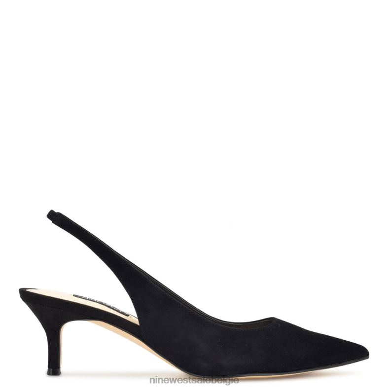 Nine West L48XT1153 zwart suède Nataly slingback pumps