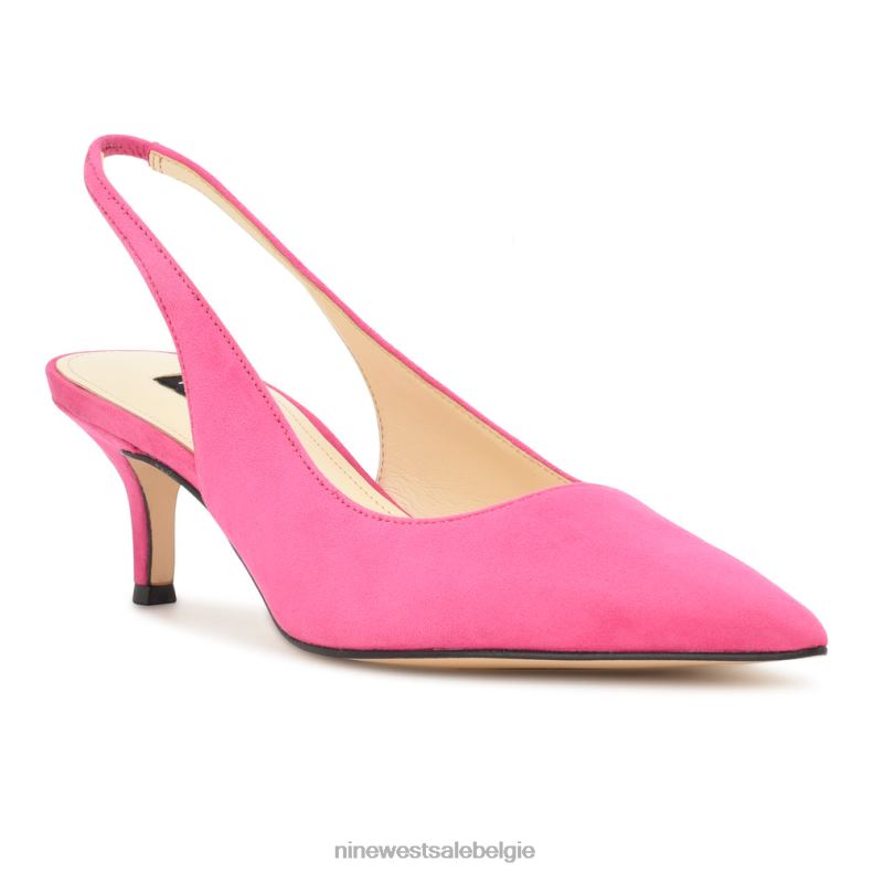 Nine West L48XT1154 neonroze suède Nataly slingback pumps