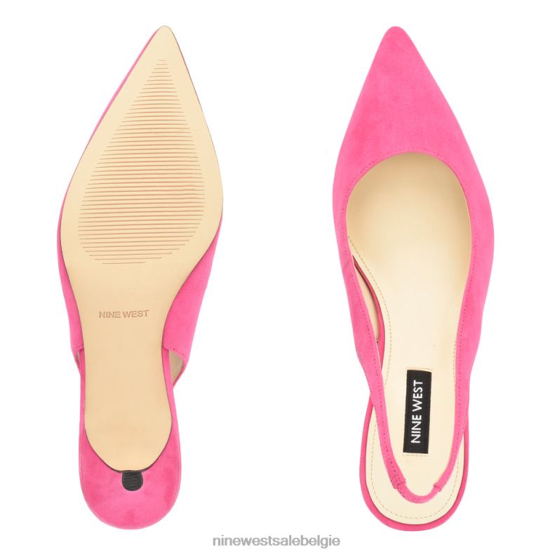 Nine West L48XT1154 neonroze suède Nataly slingback pumps