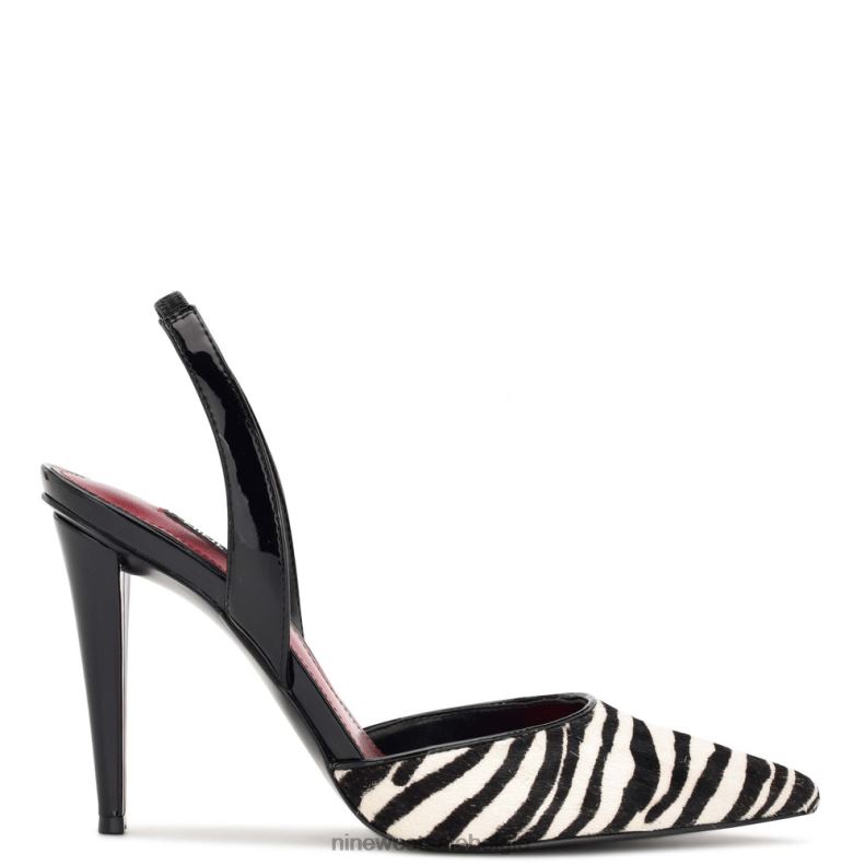 Nine West L48XT1348 zebra haarkalf Flory slingback-pumps