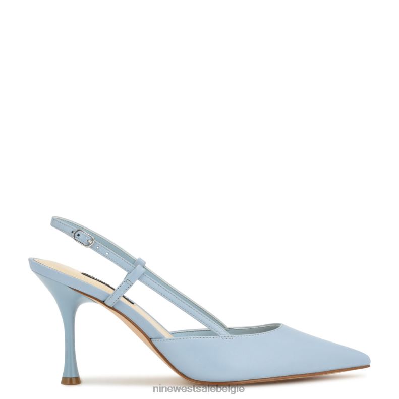 Nine West L48XT1394 lichtblauw leer penis slingback pumps