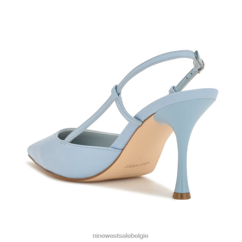 Nine West L48XT1394 lichtblauw leer penis slingback pumps