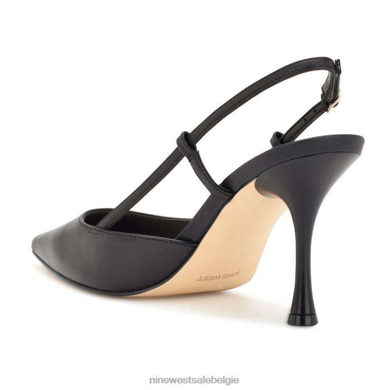 Nine West L48XT1395 zwart leer penis slingback pumps