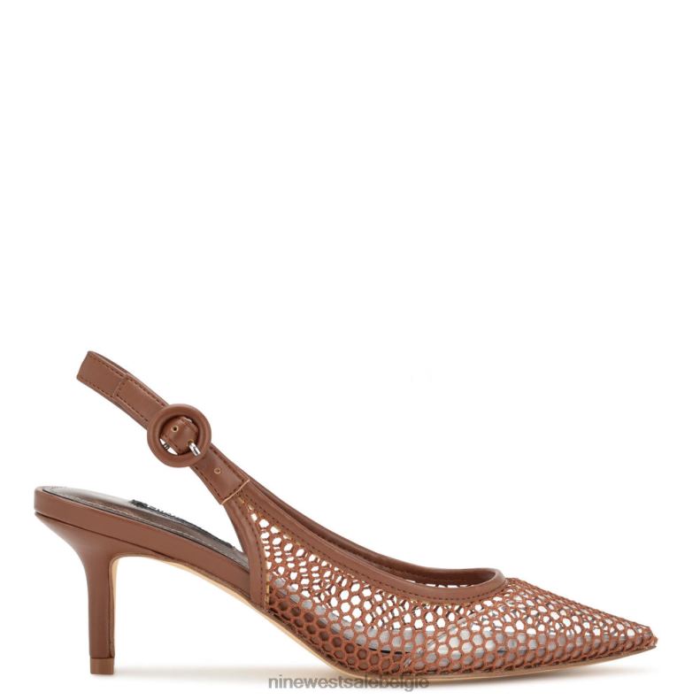 Nine West L48XT1407 bruin/helder veel mesh slingback pumps