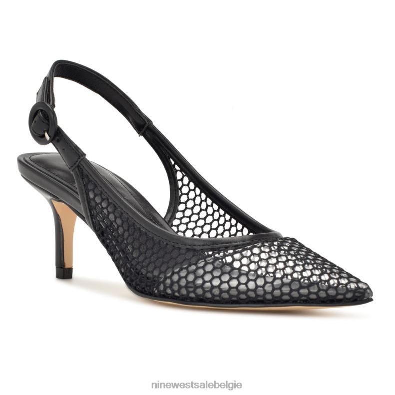 Nine West L48XT1408 zwart/helder veel mesh slingback pumps