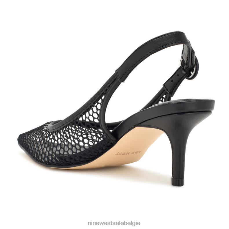 Nine West L48XT1408 zwart/helder veel mesh slingback pumps