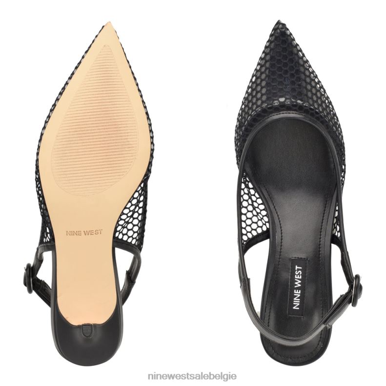 Nine West L48XT1408 zwart/helder veel mesh slingback pumps