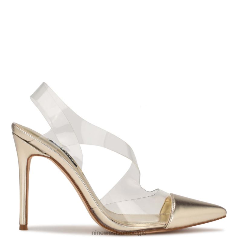 Nine West L48XT1410 platino/helder onberispelijke slingback pumps met puntige neus