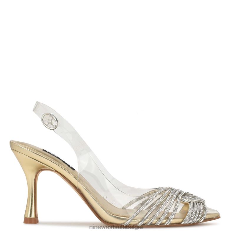 Nine West L48XT1791 goud/helder kristal Nalan slingback-pumps