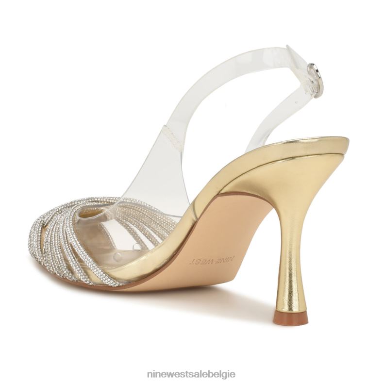 Nine West L48XT1791 goud/helder kristal Nalan slingback-pumps