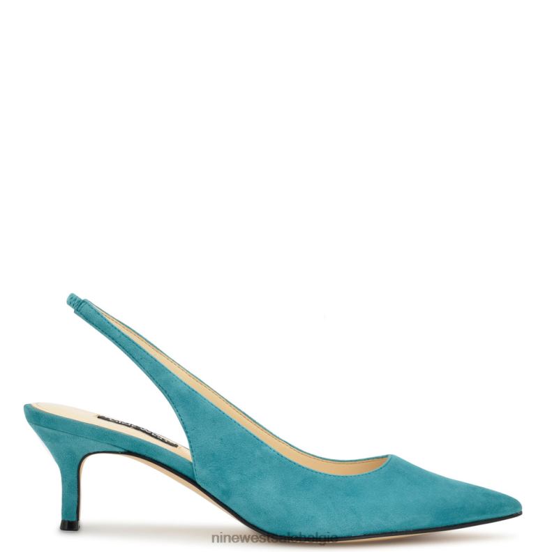 Nine West L48XT886 turkoois suède Nataly slingback pumps