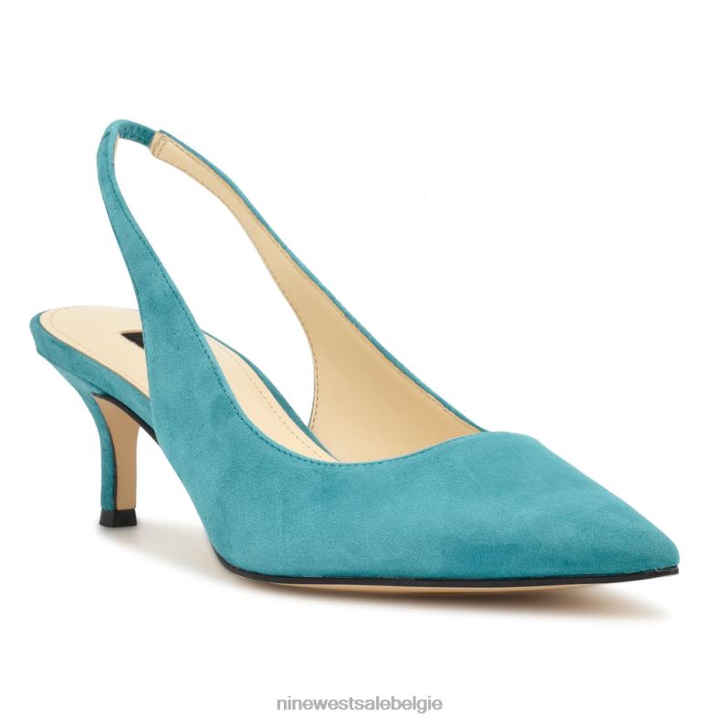 Nine West L48XT886 turkoois suède Nataly slingback pumps