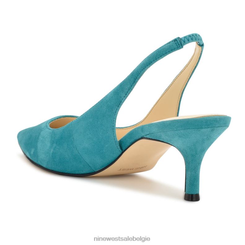 Nine West L48XT886 turkoois suède Nataly slingback pumps