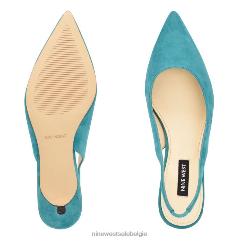 Nine West L48XT886 turkoois suède Nataly slingback pumps