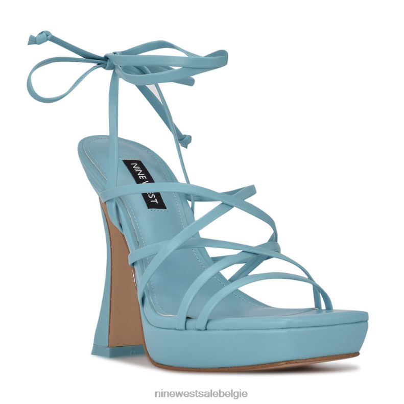 Nine West L48XT1018 blauw ailey platformsandalen met enkelwikkel