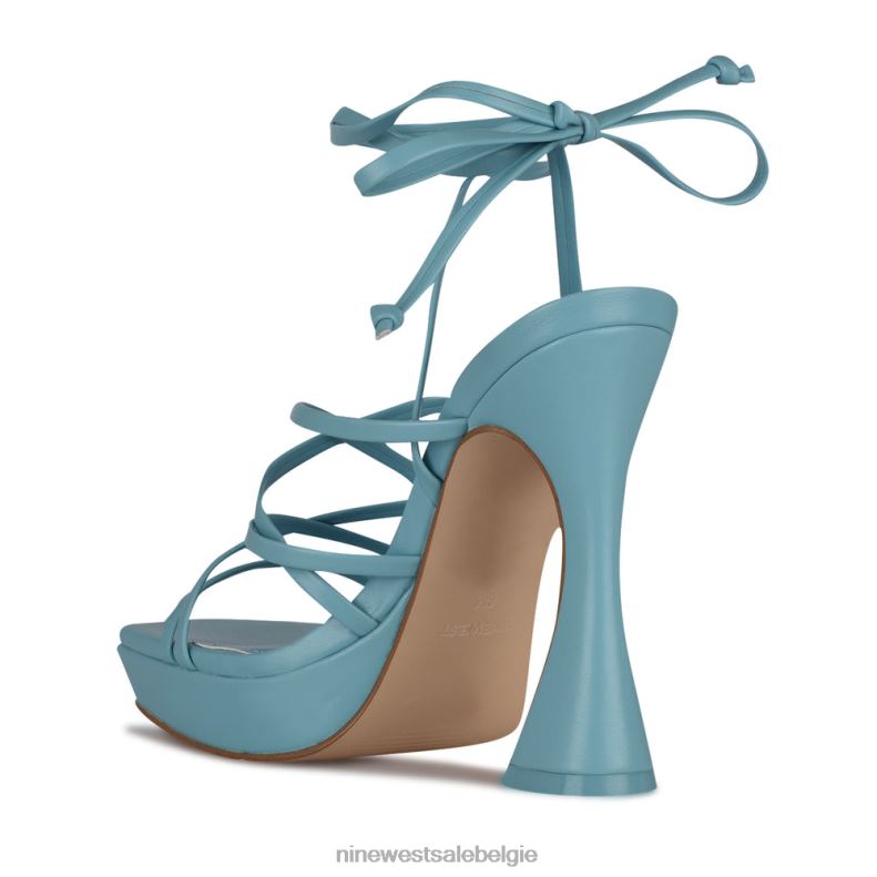 Nine West L48XT1018 blauw ailey platformsandalen met enkelwikkel