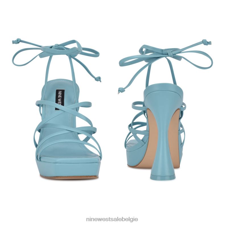 Nine West L48XT1018 blauw ailey platformsandalen met enkelwikkel