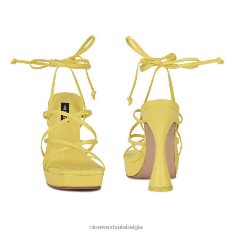 Nine West L48XT1019 geel ailey platformsandalen met enkelwikkel